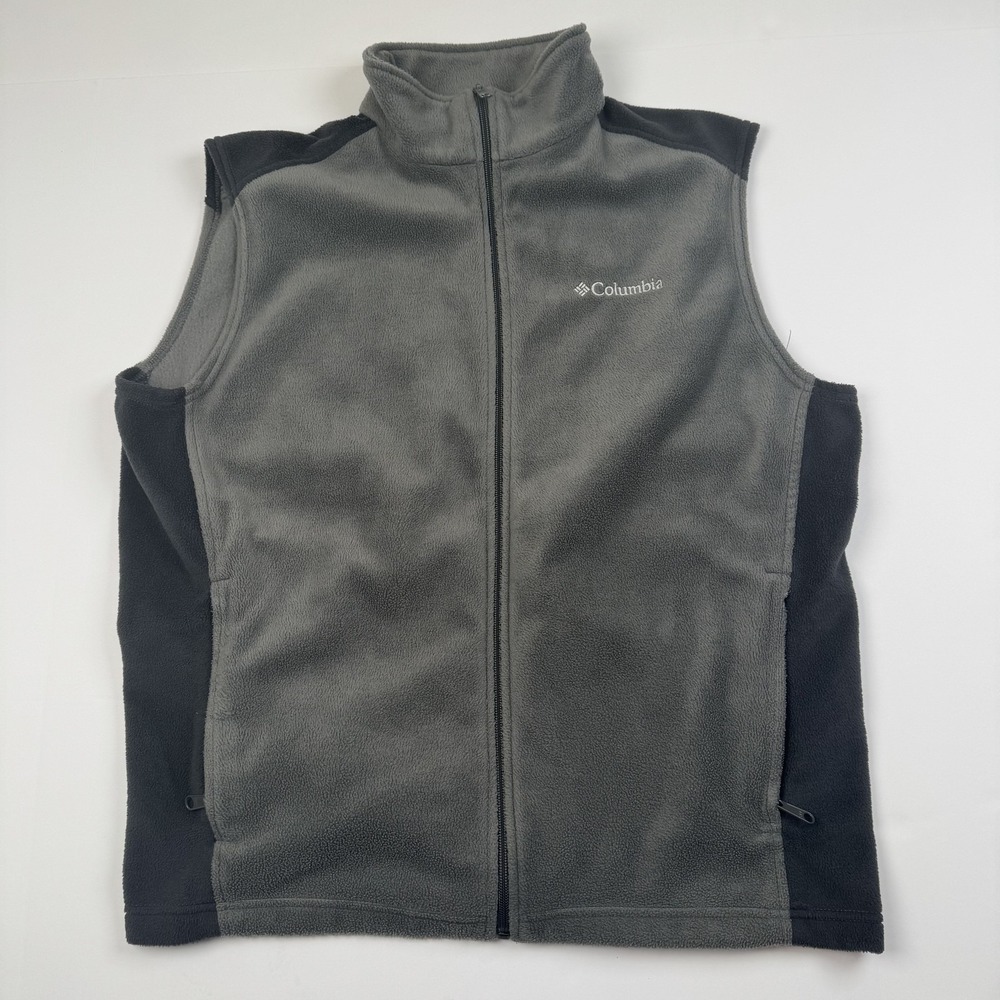 Columbia Vest Mens Large Fleece Full Zip Outdoors Hiking Sleeveless Jacket